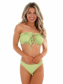 Envya Riding Waves Lime Ribbed Two Piece Swimsuit Sale