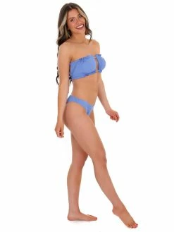 Envya Riding Waves Blue Ribbed Two Piece Swimsuit Sale