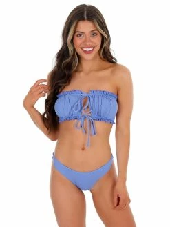 Envya Riding Waves Blue Ribbed Two Piece Swimsuit Sale