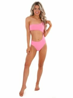 Envya Aloha Pink Asymmetrical One Piece Swimsuit Sale