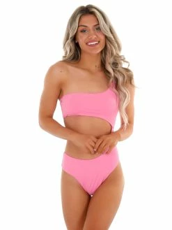 Envya Aloha Pink Asymmetrical One Piece Swimsuit Sale