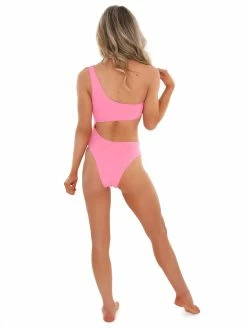 Envya Aloha Pink Asymmetrical One Piece Swimsuit Sale