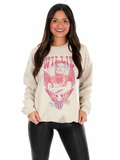 Livy Lu Willie Nelson In Pink Sand Thrifted Sweatshirt