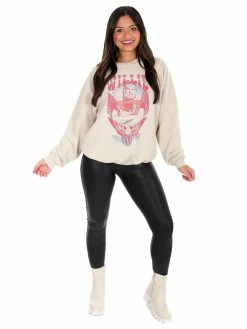 Livy Lu Willie Nelson In Pink Sand Thrifted Sweatshirt