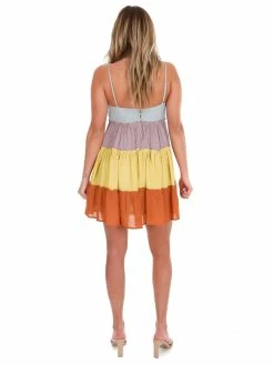 Sweet Lemon Heart Full Multi Rust Colorblock Dress Sale