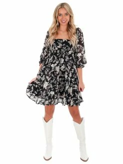 Sweet Lemon Enchanted Floral Babydoll Dress Dresses