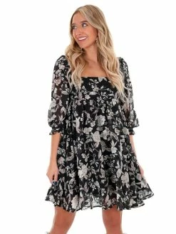 Sweet Lemon Enchanted Floral Babydoll Dress Dresses