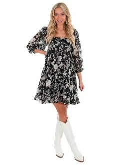 Sweet Lemon Enchanted Floral Babydoll Dress Dresses