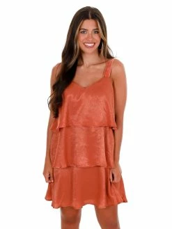 Sweet Lemon Maybe I'm Amazed Almond Silky Layered Dress Sale