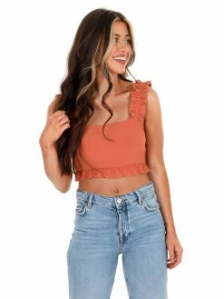 Sweet Lemon After Hours Ruffled Crop Top Sale