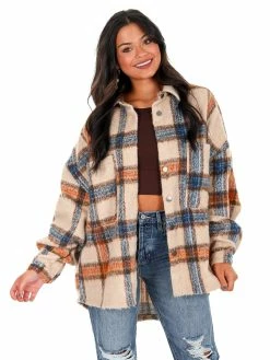 POL Everybody Talks Plaid Jacket