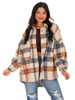 POL Everybody Talks Plaid Jacket