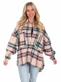 POL Everybody Talks Plaid Jacket