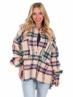 POL Everybody Talks Plaid Jacket