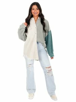 POL What A Girl Wants Colorblock Shacket