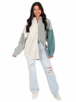 POL What A Girl Wants Colorblock Shacket