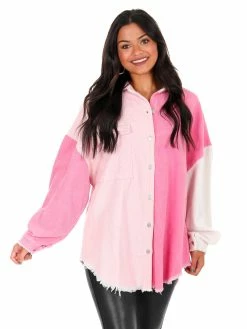 POL What A Girl Wants Colorblock Shacket