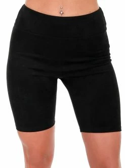She + Sky Greenlight Suede Biker Shorts