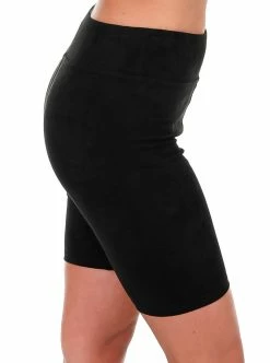 She + Sky Greenlight Suede Biker Shorts