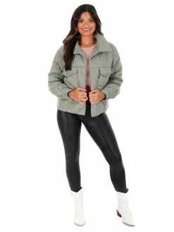 She + Sky Colder Weather Quilted Padded Jacket