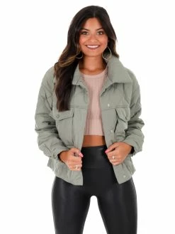 She + Sky Colder Weather Quilted Padded Jacket