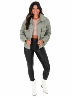 She + Sky Colder Weather Quilted Padded Jacket