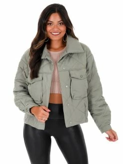 She + Sky Colder Weather Quilted Padded Jacket