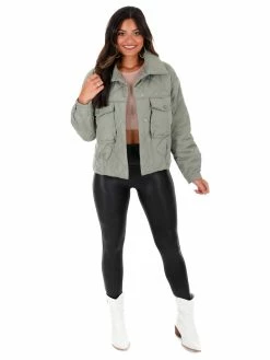 She + Sky Colder Weather Quilted Padded Jacket