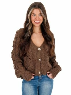 She + Sky Maybe Tomorrow Cable Knit Cardigan