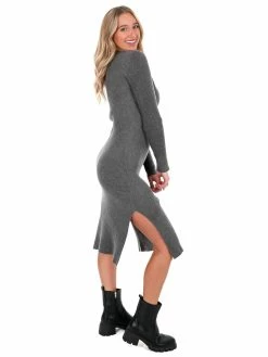 She + Sky Machine Heart Sweater Midi Dress Dresses