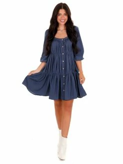She + Sky Sale Break Your Heart Satin Babydoll Dress
