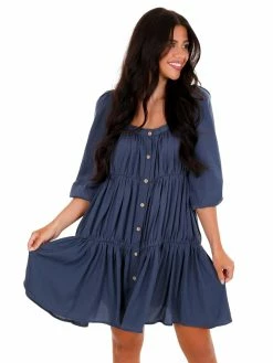 She + Sky Sale Break Your Heart Satin Babydoll Dress