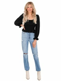 She + Sky Say Hey Woven Top Tops