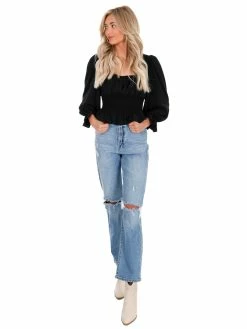 She + Sky Say Hey Woven Top Tops