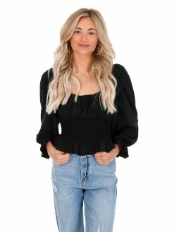 She + Sky Say Hey Woven Top Tops