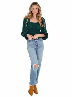 She + Sky Say Hey Woven Top Tops