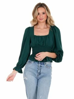 She + Sky Say Hey Woven Top Tops