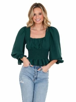 She + Sky Say Hey Woven Top Tops