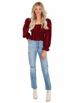 She + Sky Say Hey Woven Top Tops