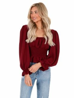 She + Sky Say Hey Woven Top Tops