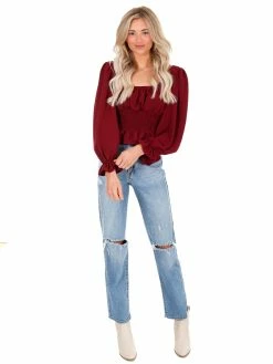 She + Sky Say Hey Woven Top Tops