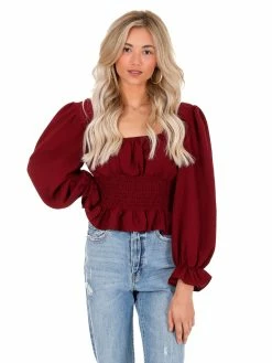 She + Sky Say Hey Woven Top Tops