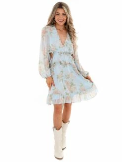 She + Sky Sale Memory Fades Floral Dress