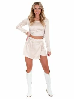 En:semble Seeing Straight Satin Two Piece Set