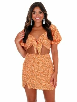 Cheapest π She + Sky Apparel GOAT Orange Floral Mini π Skirt π 13 She + Sky Apparel GOAT Orange Floral Mini Skirt