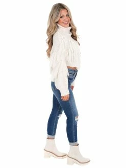 In The Beginning First Class Turtleneck Fringe Sweater