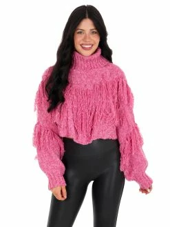 In The Beginning First Class Turtleneck Fringe Sweater