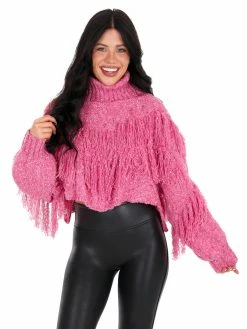 In The Beginning First Class Turtleneck Fringe Sweater