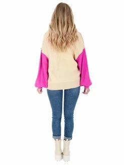 Discount ๐คฉ She + Sky Just For Me Magenta Colorblock Sweater Tops ๐งจ 13 She + Sky Just For Me Magenta Colorblock Sweater Tops