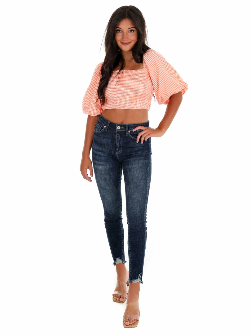 Hot Sale 👍 She + Sky Cornerback Gingham Crop Top Apparel 😀 2 She + Sky Cornerback Gingham Crop Top Apparel